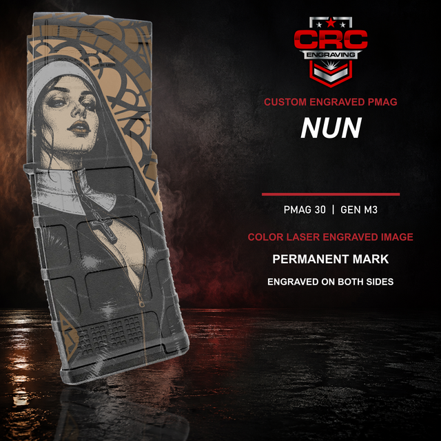 Nun color laser engraved PMAG 30 GEN M3