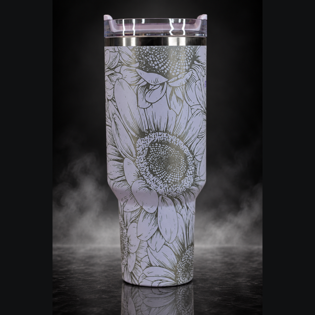 Gorgeous Sunflowers engraved genuine Stanley tumbler – alternate