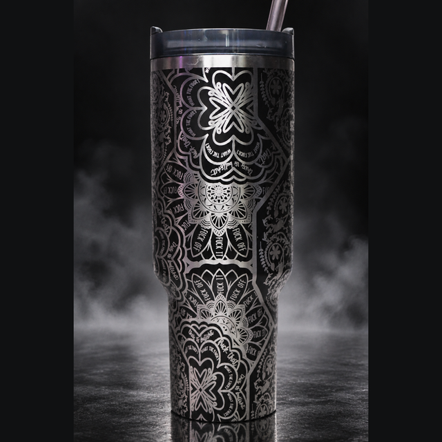 F'N Mandala engraved genuine Stanley tumbler – alternate