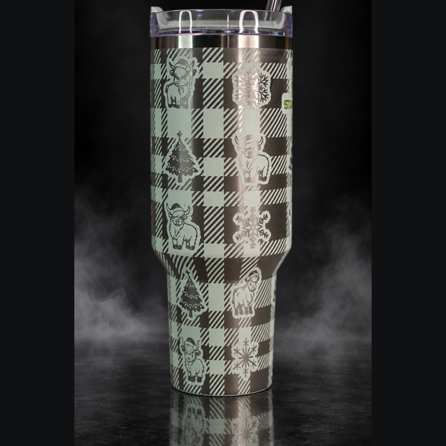 Christmas Highland Cows engraved genuine Stanley tumbler – alternate