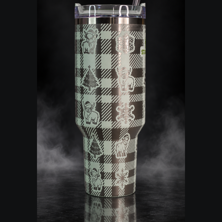 Christmas Highland Cows engraved genuine Stanley tumbler – alternate