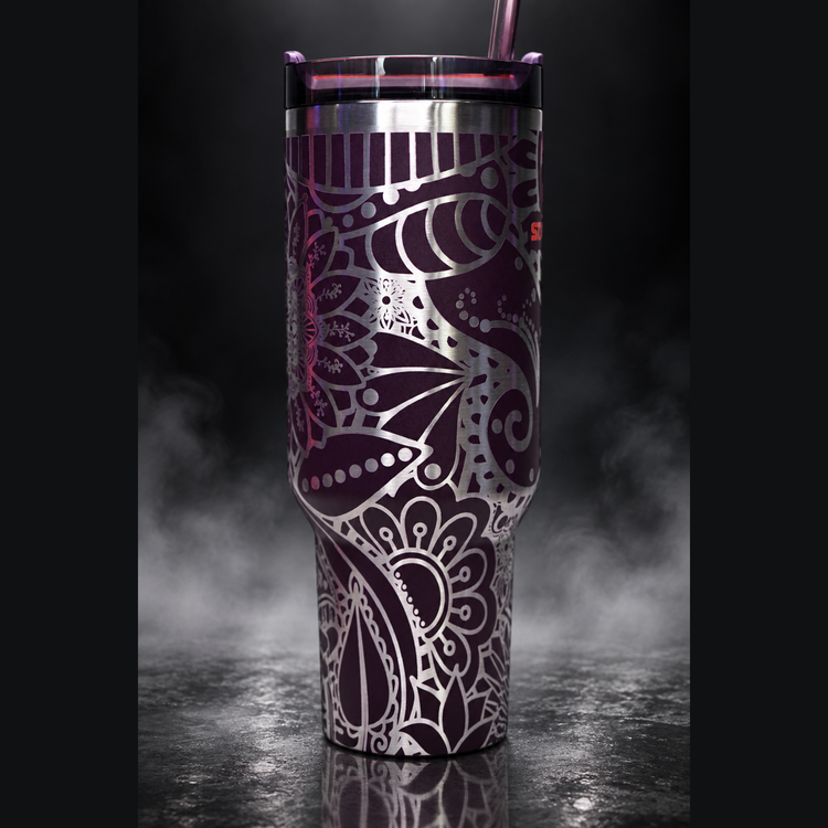 Henna Doodles engraved genuine Stanley tumbler – alternate
