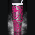 Roses and Skulls engraved genuine Stanley tumbler – alternate