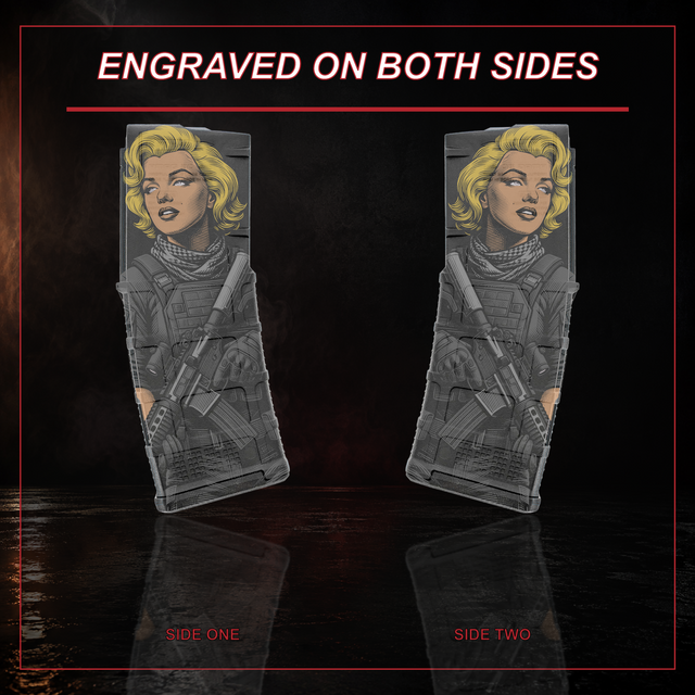 Monroe PMAG engraving shown on both sides