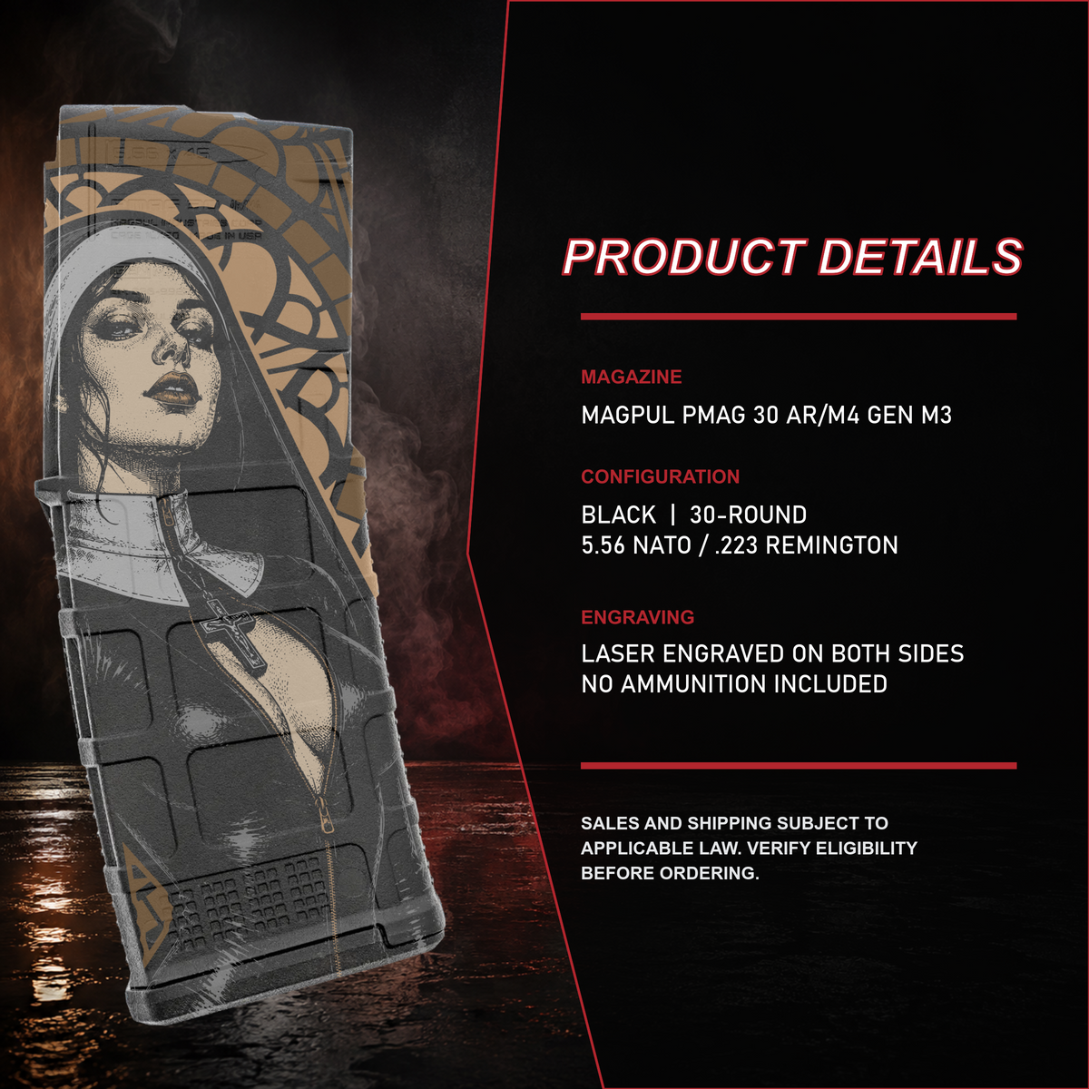 Nun engraved PMAG product details