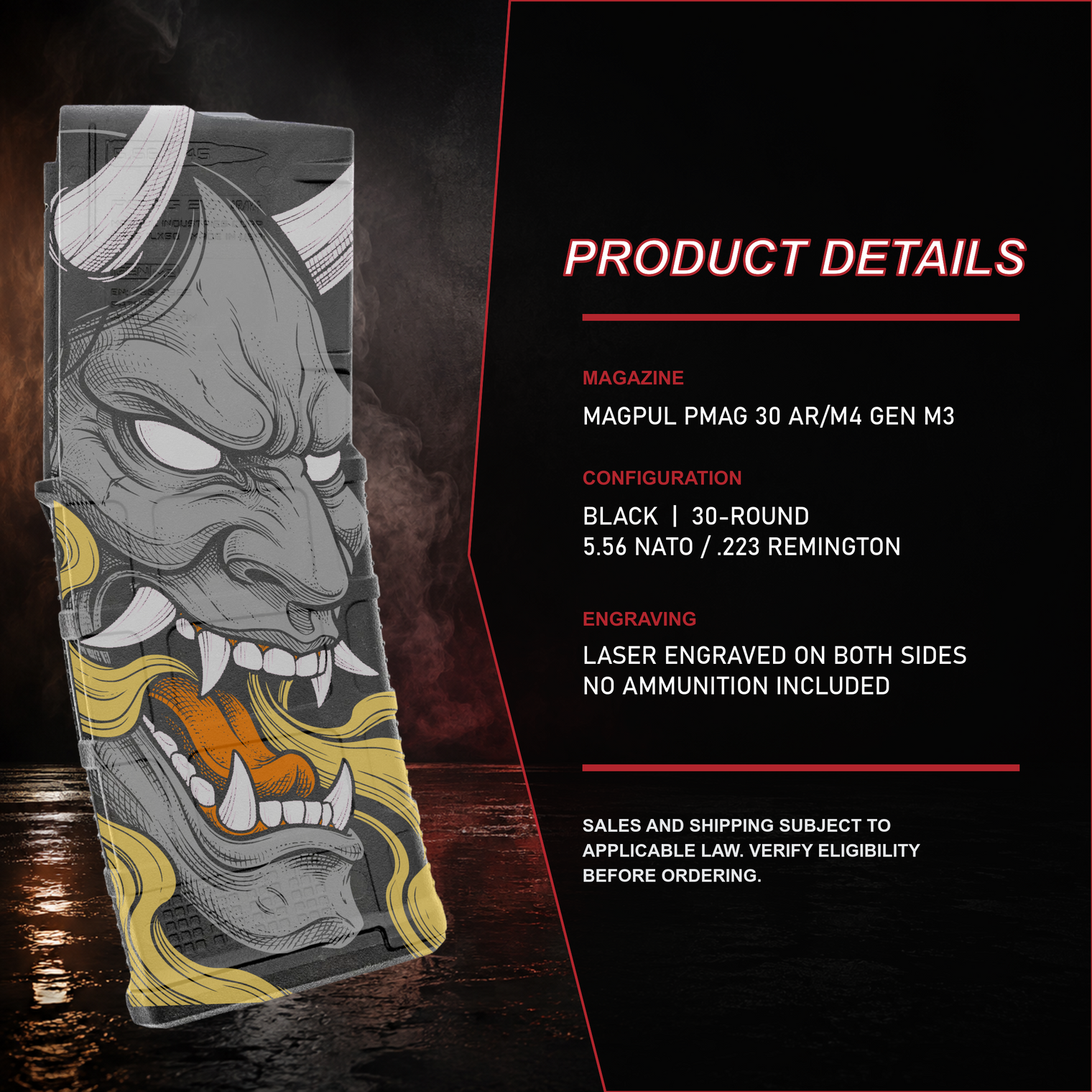 Oni Mask engraved PMAG product details