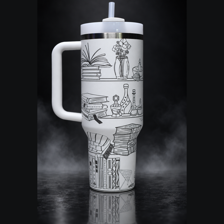 Book Worm engraved genuine Stanley tumbler – opposite