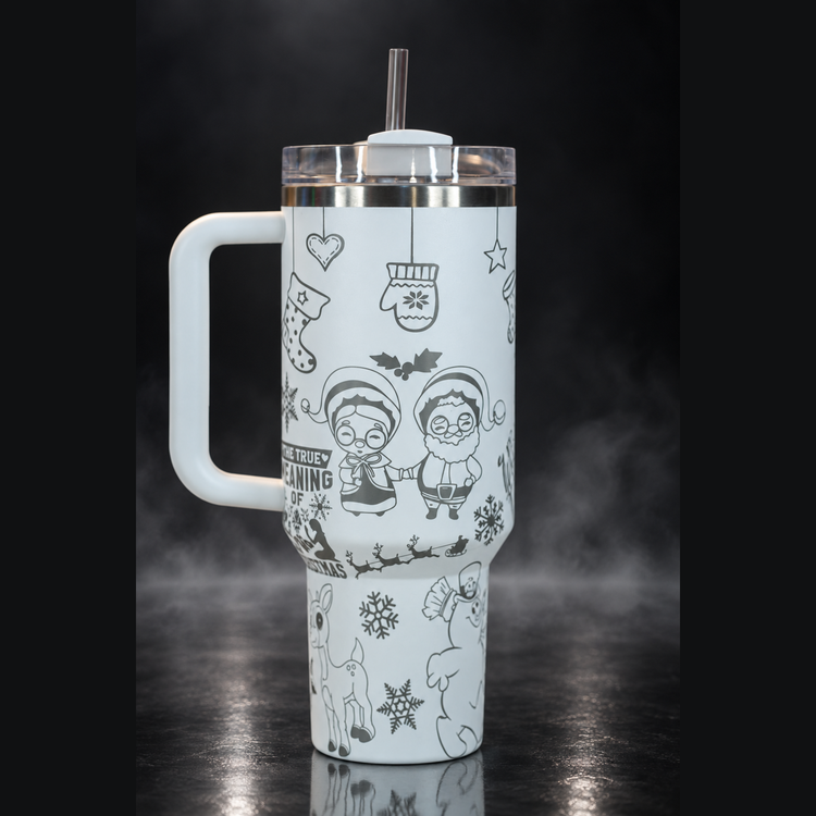 Stanley 30/40 oz Cute Christmas engraved genuine Stanley tumbler – opposite