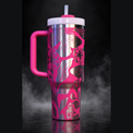Butterflies and Daisies engraved genuine Stanley tumbler – opposite