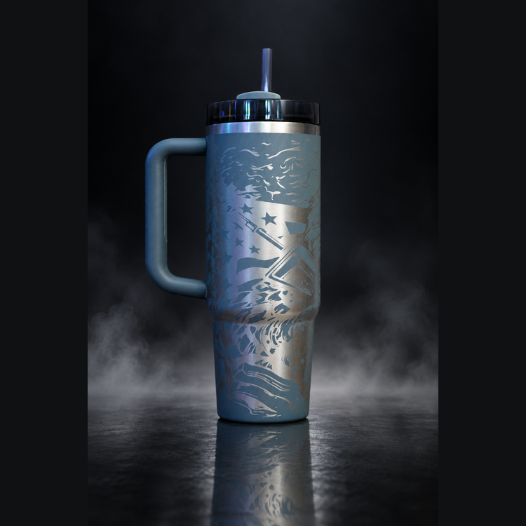 Freedom Eagle engraved genuine Stanley tumbler – opposite