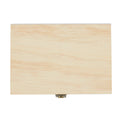 Top view of the natural wood lid and visible grain.