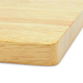 Close-up of a rounded bamboo corner and smooth finished edge.