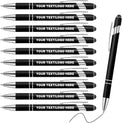 Black custom metal pens with your text or logo mockup