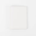 White passport wallet shown closed against white.