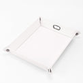 White snap-corner valet tray assembled against white.