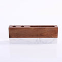 Rear view of the desk organizer showing its long card slot.