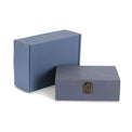 Gray medium memory box displayed with its presentation box.
