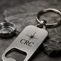 Custom engraved bottle opener keychain product mockup