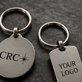 Custom engraved metal keychains product mockup