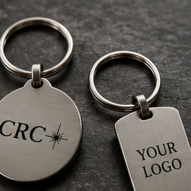Custom engraved metal keychains product mockup