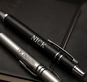 Custom engraved metal pens product mockup