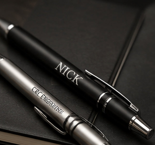 Custom engraved metal pens product mockup