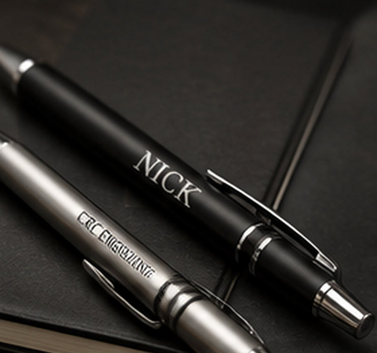 Custom engraved metal pens product mockup