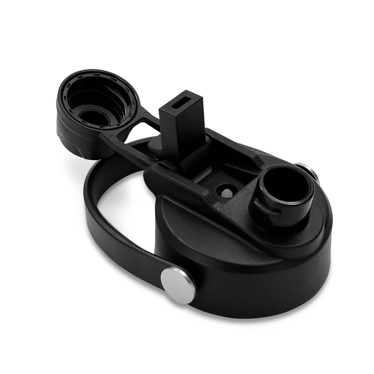 Dual-drink bottle lid showing the chug spout and straw opening.
