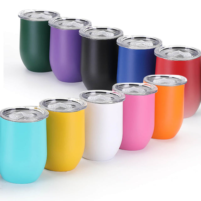 12oz Wine Tumbler — wine tumbler 10 powder coated colors