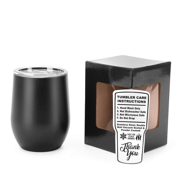 12oz Wine Tumbler — wine tumbler black
