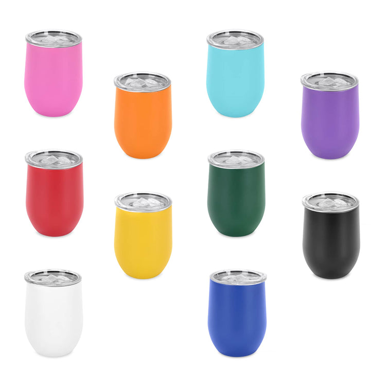 12oz Wine Tumbler — Wine tumblers 10 powder coated colors