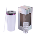 20oz Classic Electroplated Tumbler — 20oz Classic White Rainbow Plated