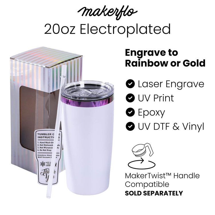 20oz Classic Electroplated Tumbler — 20oz Electroplated Tumbler Engrave Gold Rainbow