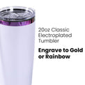 20oz Classic Electroplated Tumbler — Electroplated Powder Coated Rainbow Gold Tumblers For Laser Engraving