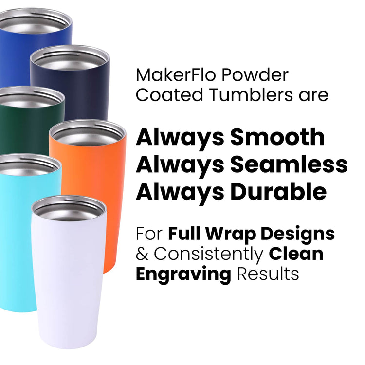 20oz Classic Tumbler with Handle — Seamless Powder Coated Tumblers For Laser Engraving