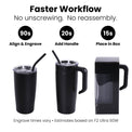 20oz Classic Tumbler with Handle — 20oz tumbler with handle for laser engraving