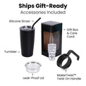 20oz Classic Tumbler with Handle — Gift Ready 20oz Tumbler with Twist On Handle for Laser Engraving