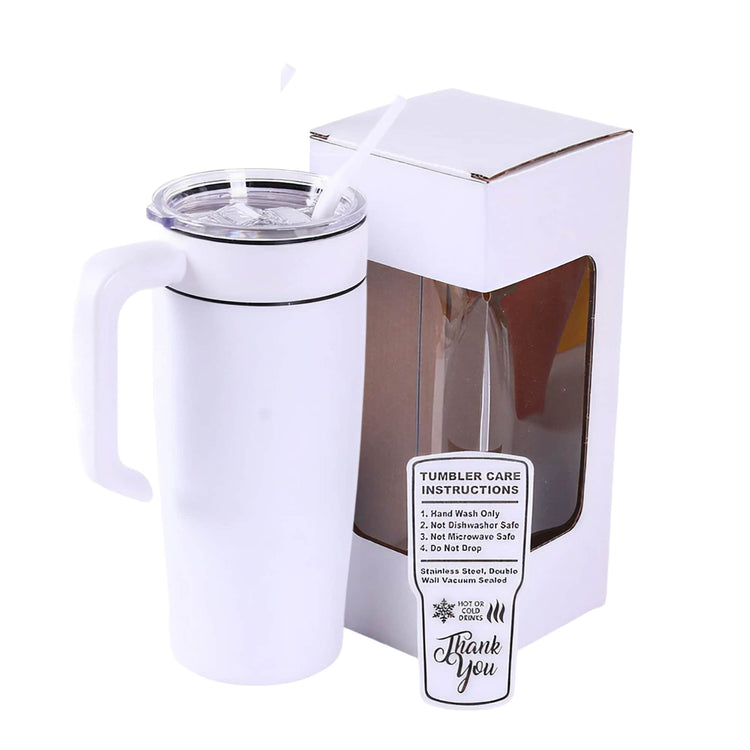 20oz Classic Tumbler with Handle — 20oz tumbler with handle white