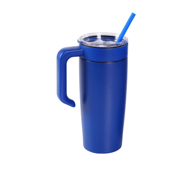 20oz Classic Tumbler with Handle — 20oz tumbler with twist on handle blue