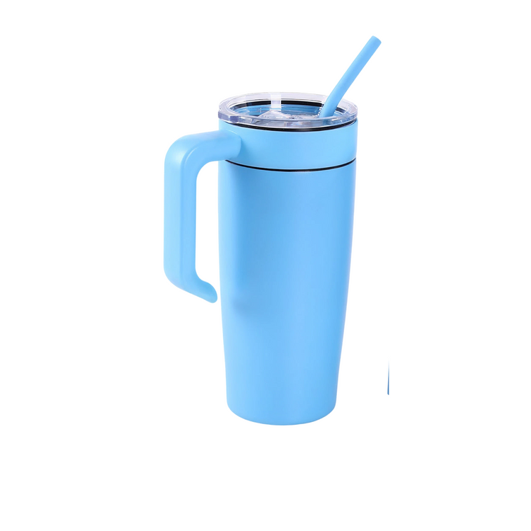20oz Classic Tumbler with Handle — 20oz tumbler with twist on handle light blue