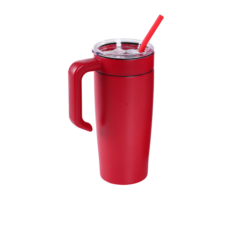 20oz Classic Tumbler with Handle — 20oz tumbler with twist on handle red