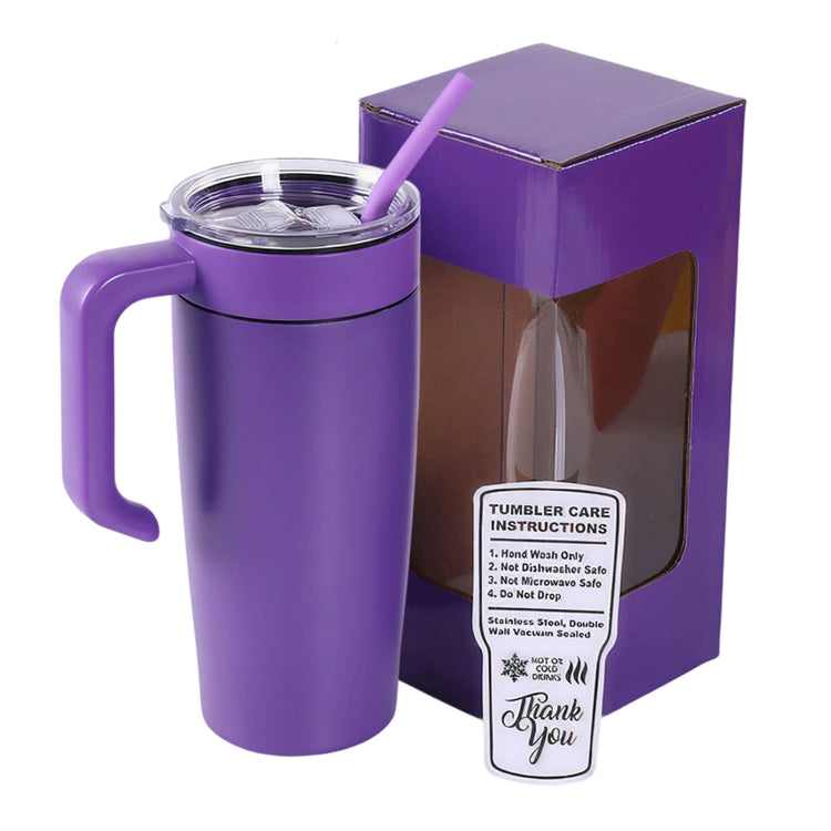 20oz Classic Tumbler with Handle — 20oz tumbler with handle purple