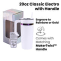 20oz Electroplated Tumbler with Handle — Electroplated 20oz tumbler with twist on handle makertwist