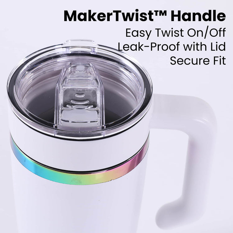 20oz Electroplated Tumbler with Handle — Electroplated MakerTwist Handle 20oz Tumbler