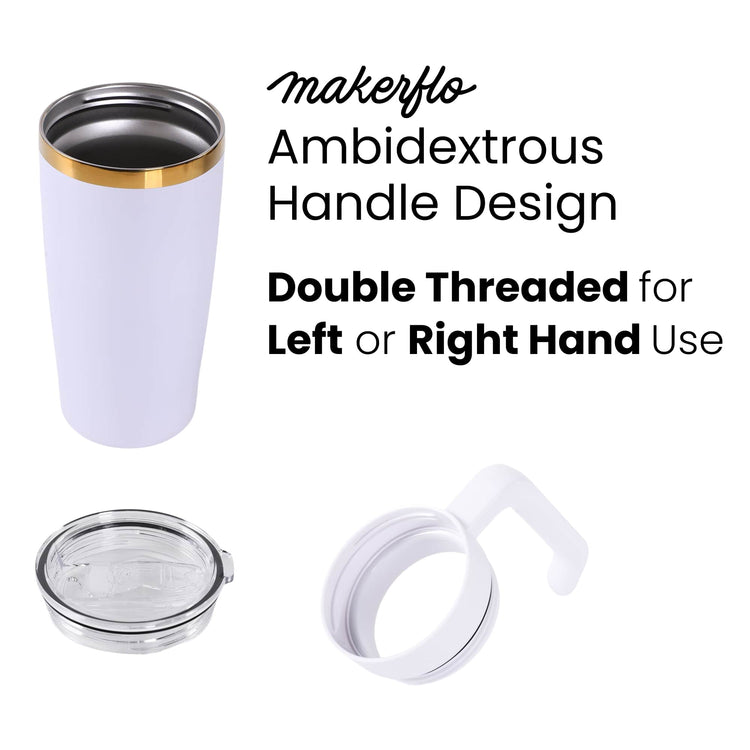 20oz Electroplated Tumbler with Handle — Ambidextrous 20oz Tumbler with Handle