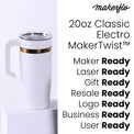 20oz Electroplated Tumbler with Handle — Electroplated 20oz tumbler with twist on handle gold rainbow