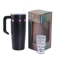 20oz Electroplated Tumbler with Handle — 20oz Black Rainbow Plated with handle