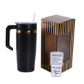 20oz Electroplated Tumbler with Handle — 20oz Classic Black Gold Plated with handle