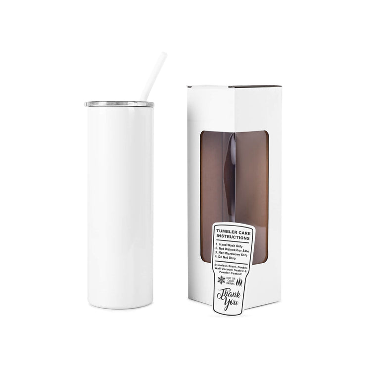 20oz Skinny — 20oz skinny white powder coated