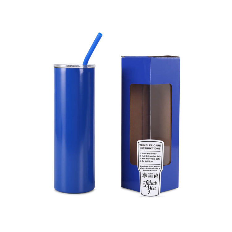 20oz Skinny — 20oz skinny blue powder coated